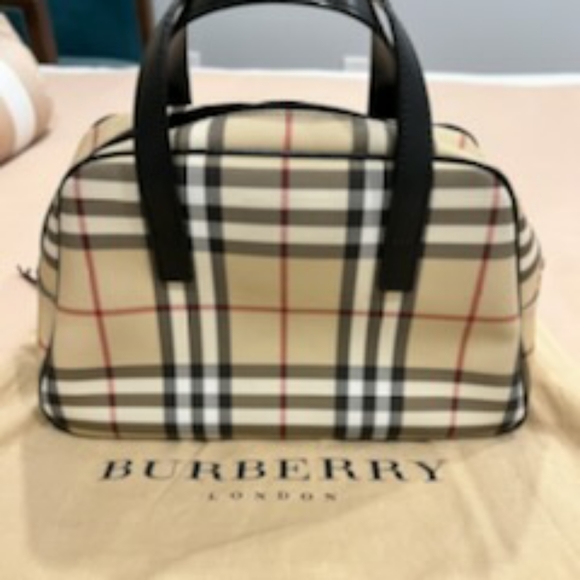 Vintage Burberry Bowling bag purse - Picture 1 of 6